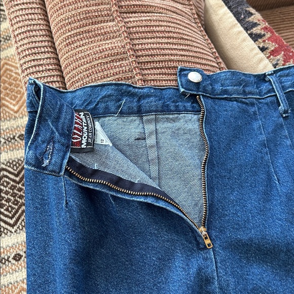 VINTAGE 80s High-Waist Denim Pencil Skirt Midi Length - Picture 6 of 10